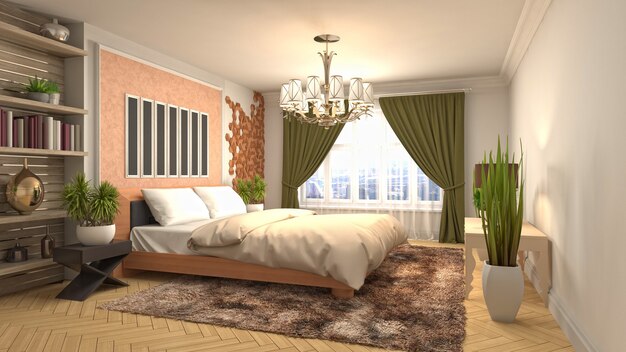 Illustration of the bedroom interior