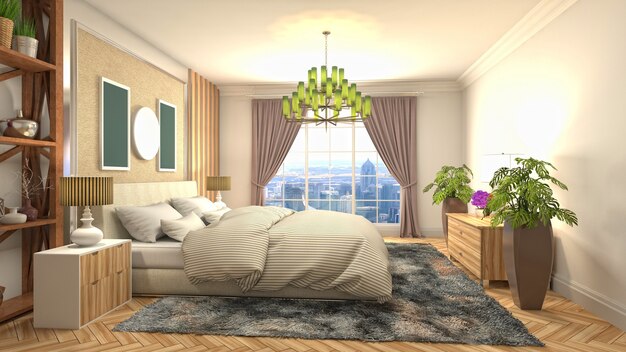 Illustration of the bedroom interior