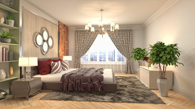 Illustration of the bedroom interior