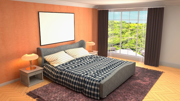 Illustration of the bedroom interior