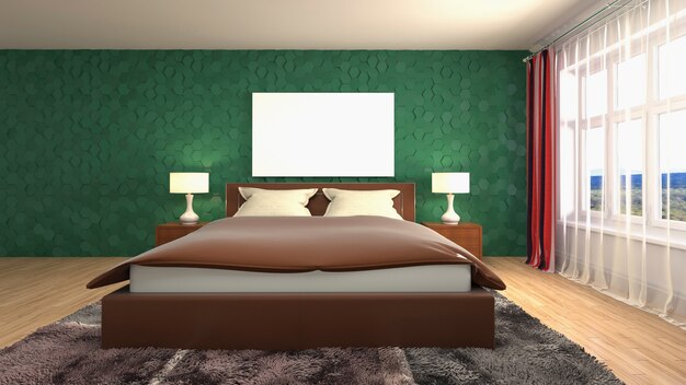 Illustration of the bedroom interior