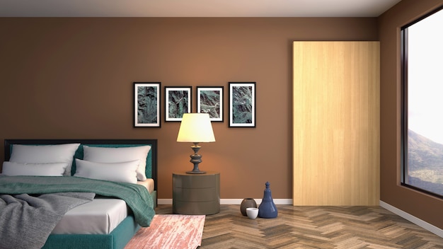 Illustration of the bedroom interior