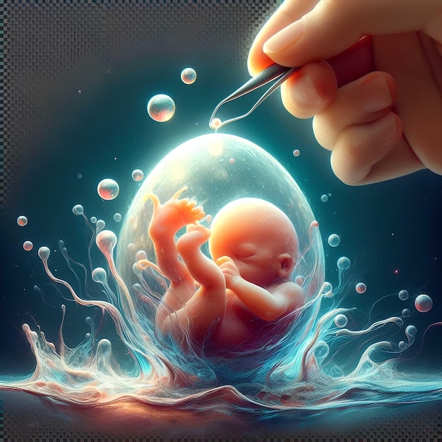 Photo illustration of the beginning of a humans life