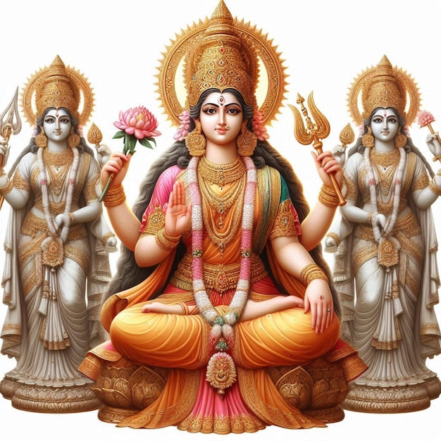 Illustration of Bhagwati mata colour full image Real clipart