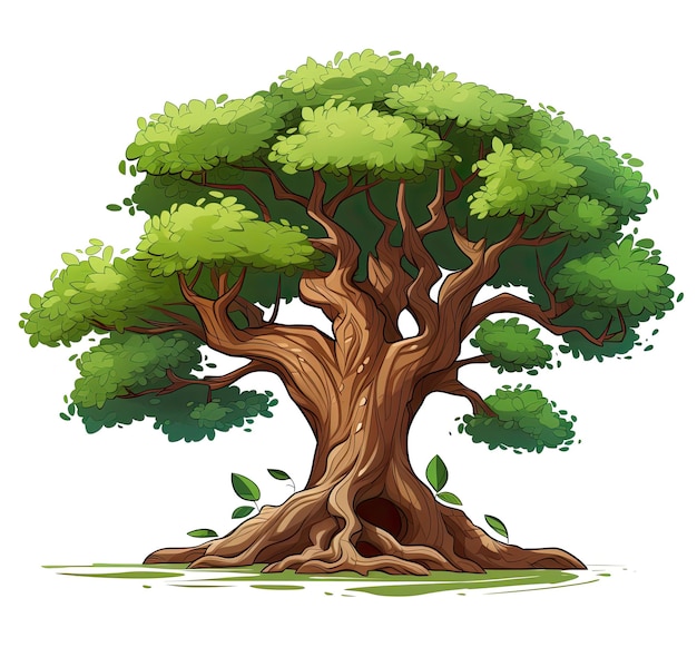 Illustration of a big old tree on a white background vector