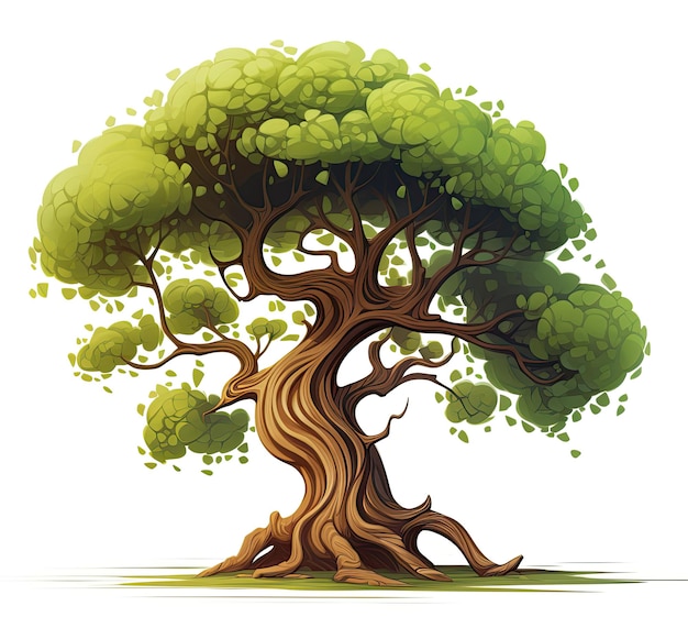 Illustration of a big old tree on a white background vector