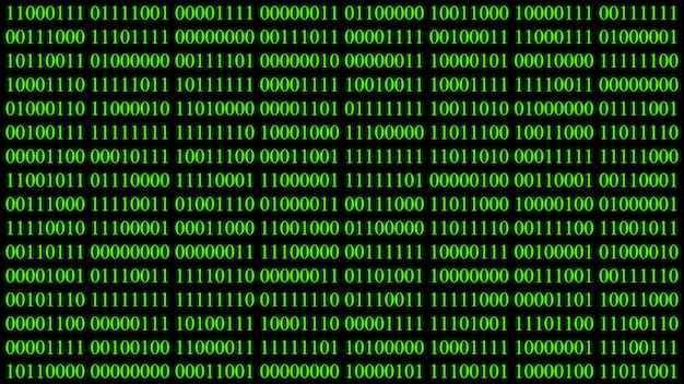 Illustration of Binary encoding green light glowing with digits background screenDigital hacker cyberspace Algorithm binary encryptionWeb hud interfaceComputer monitor information data code