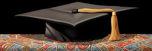 Illustration of a Black Academic Cap Representing Knowledge and Accomplishment