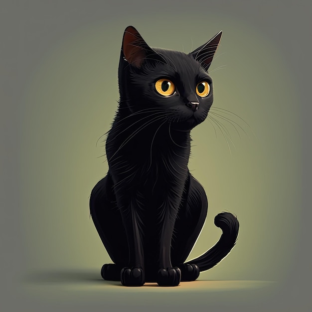 Illustration of black cat Bad luck symbol Generative AI