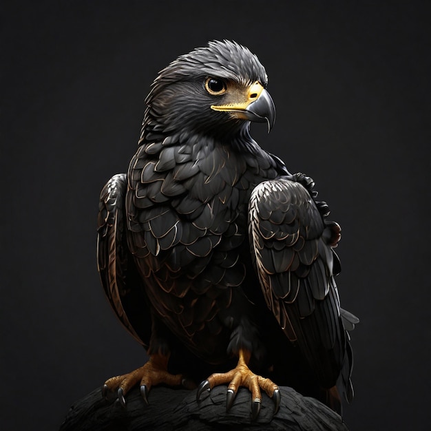 a illustration of black falcon full hd 4k black background