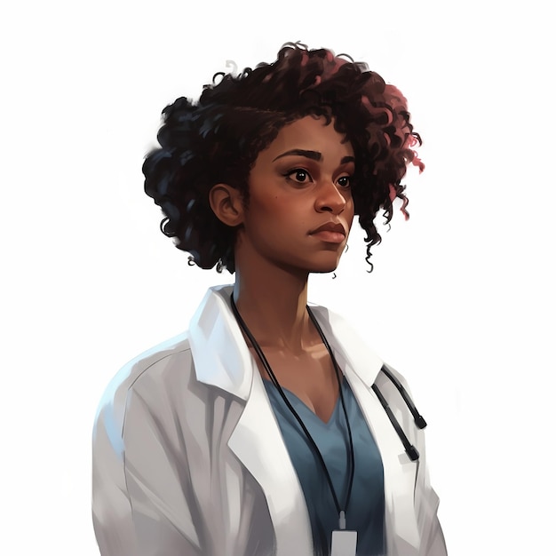 Illustration of a black female doctor