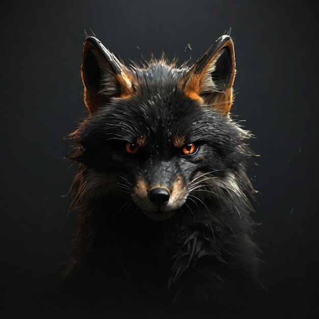 A illustration of black fox