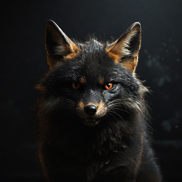 A illustration of black fox