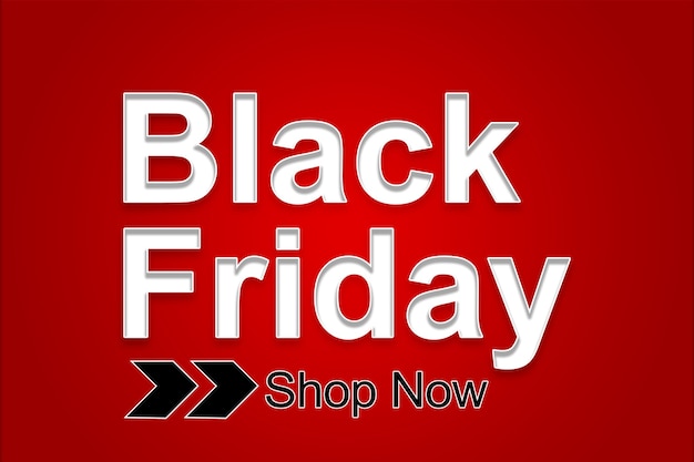 Illustration, Black Friday Sale. Banner, poster, logo golden color on red background.