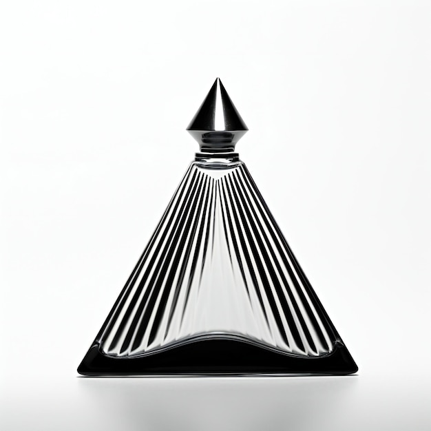 Illustration of a black glass pyramid isolated on a white background