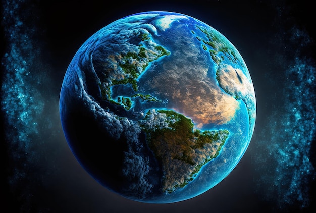 Illustration of the blue planet earth