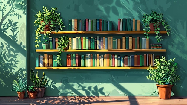 Illustration of a Bookshelf