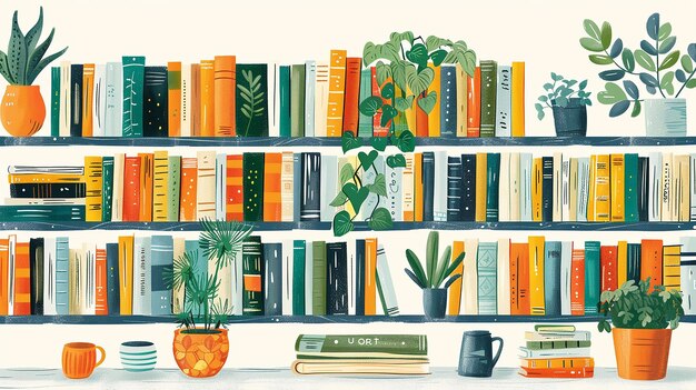 Photo illustration of a bookshelf