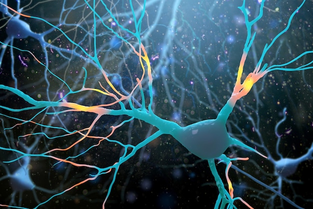 Illustration of brain neurons structure