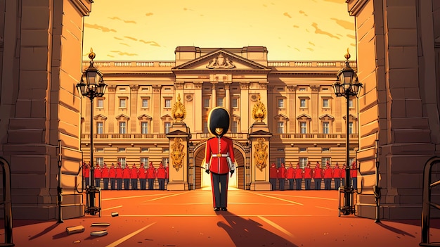 Photo illustration of a british royal guard soldier united kingdom