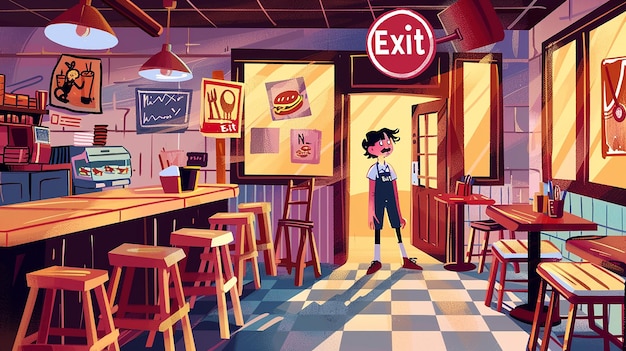 Photo illustration of a burger shop