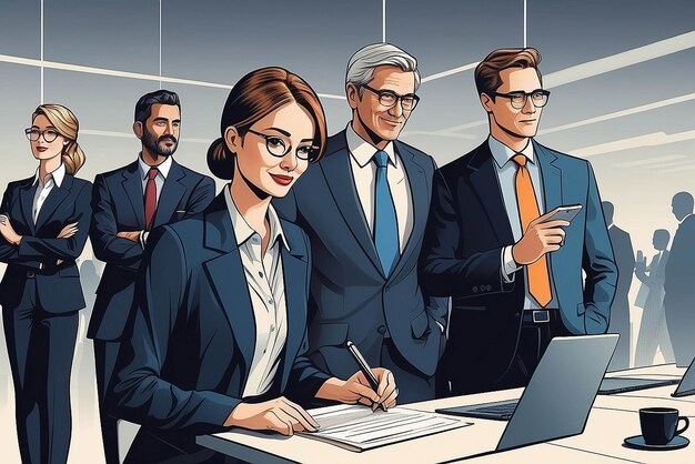 Illustration of business people