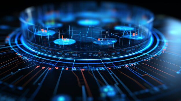 Photo illustration of business process automation with distribution analysis and monitoring in tech