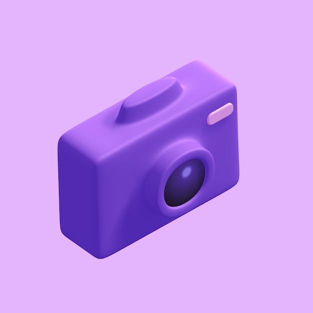 Illustration of camera icon Realistic digital photo shoot camera icon