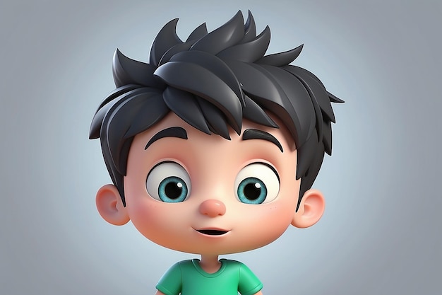 Illustration of Cartoon boy with big idea