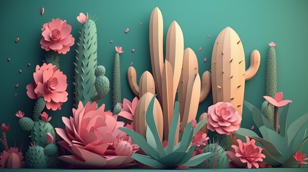 Illustration cartoon cactus