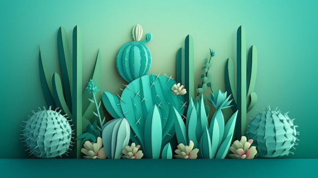 Illustration cartoon cactus