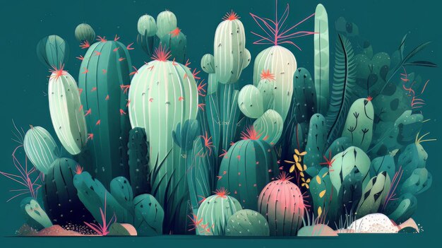 Illustration cartoon cactus