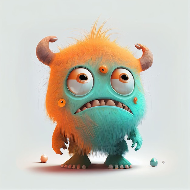 Illustration cartoon cute Monsters on isolated background Created with Generative AI technology