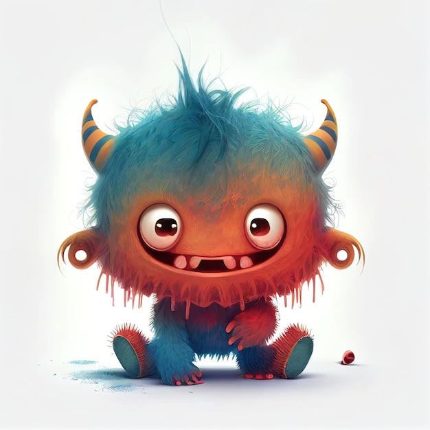 Illustration cartoon cute Monsters on isolated background Created with Generative AI technology