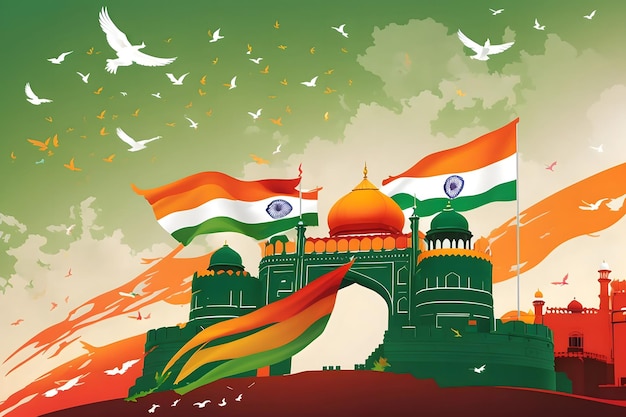 Photo an illustration celebrating indian independence day