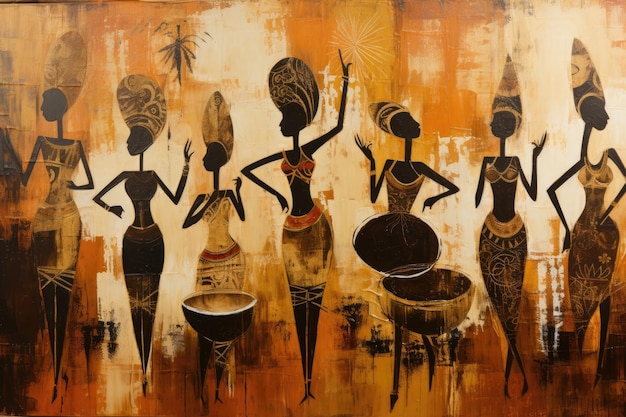 Illustration of celebration of African women