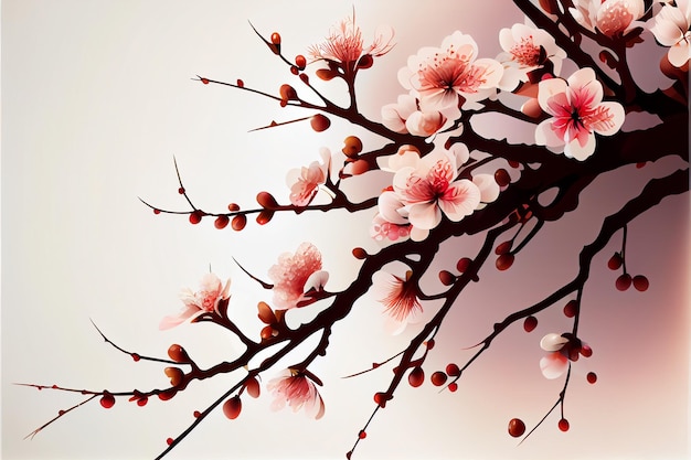 Illustration of cherry blossom sakura