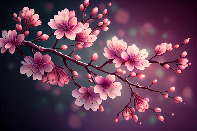 Illustration of cherry blossom sakura