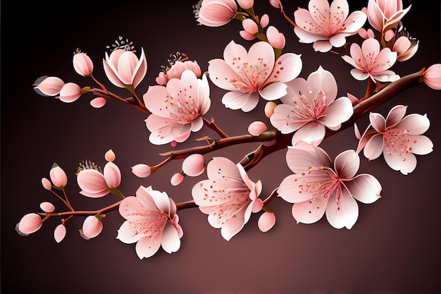 Illustration of cherry blossom sakura