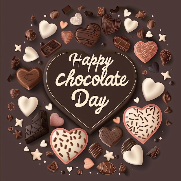 illustration of chocolate cake with the words Chocolate Day