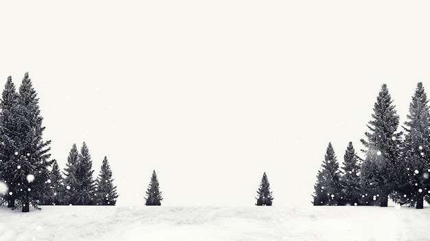 Photo illustration of a christmas tree in winter generative ai