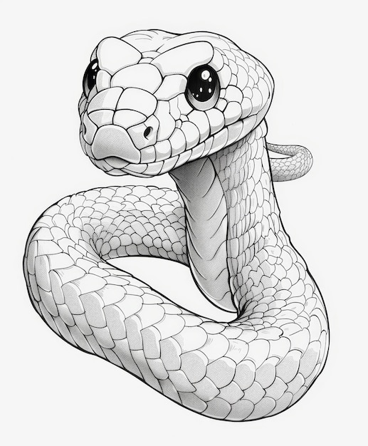 Photo illustration of a cobra snake isolated on a white background