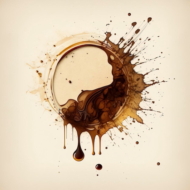 An Illustration of a Coffee Stain on a Vintage Textured Paper, Adding Character and Charm to the Artwork, Perfect for Coffee Lovers and Fans of Rustic and Vintage Aesthetics created with Generative AI