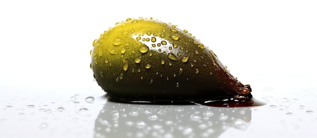 illustration of colorful fresh matoa fruit that is ripe and ready to be served with fresh water drops on a white background