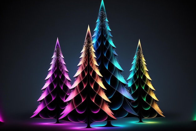 Illustration of colorful glowing christmas holidays christmas