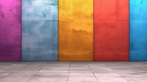 Illustration of a colorful painted concrete wall as background