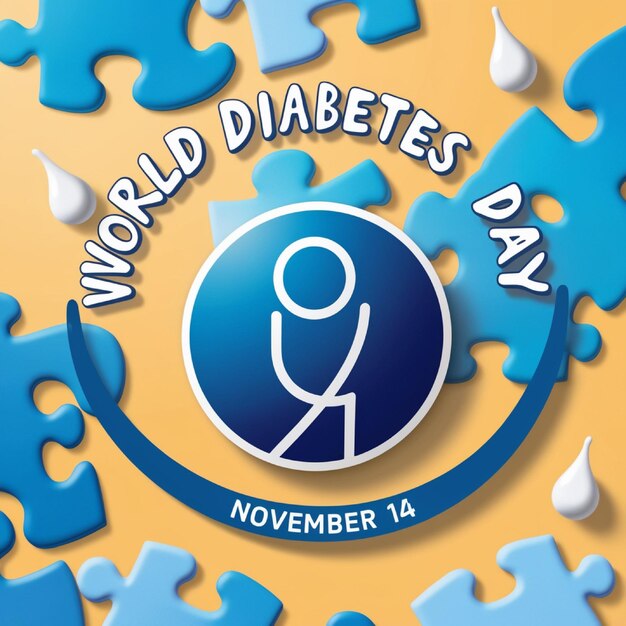 An illustration commemorating word diabetes day