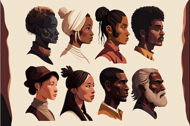 Illustration concept shows the many diversity people in different ethnicity on a white background