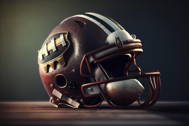 Illustration of a conceptual helmet for American football AI generation