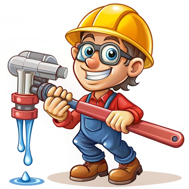 Photo illustration of construction work cartoon characters